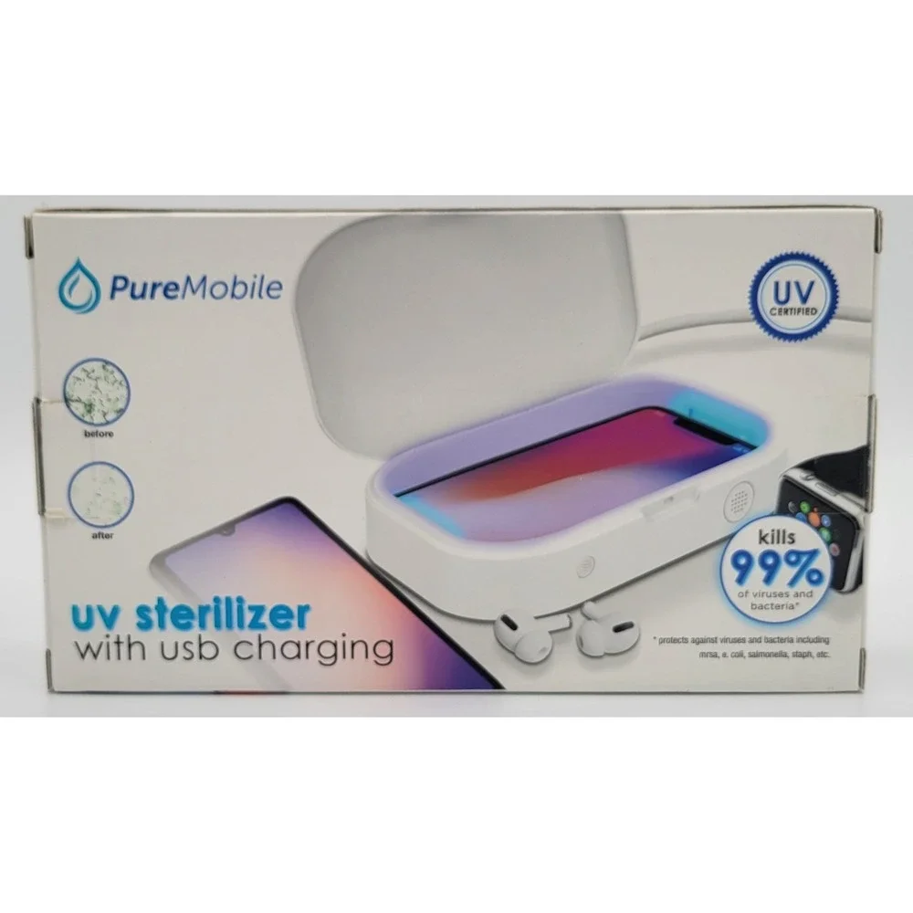 NIB UV Sterilizer Vivitar PureMobile USB Charge Kills 99% of Viruses & Bacteria